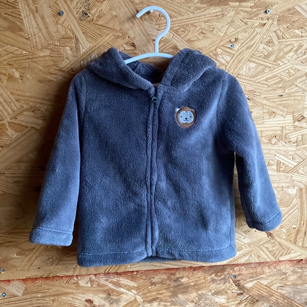Gray Lion Soft Zip Up Jacket
